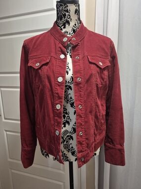 GAP Red Corduroy Snap-Up Jacket